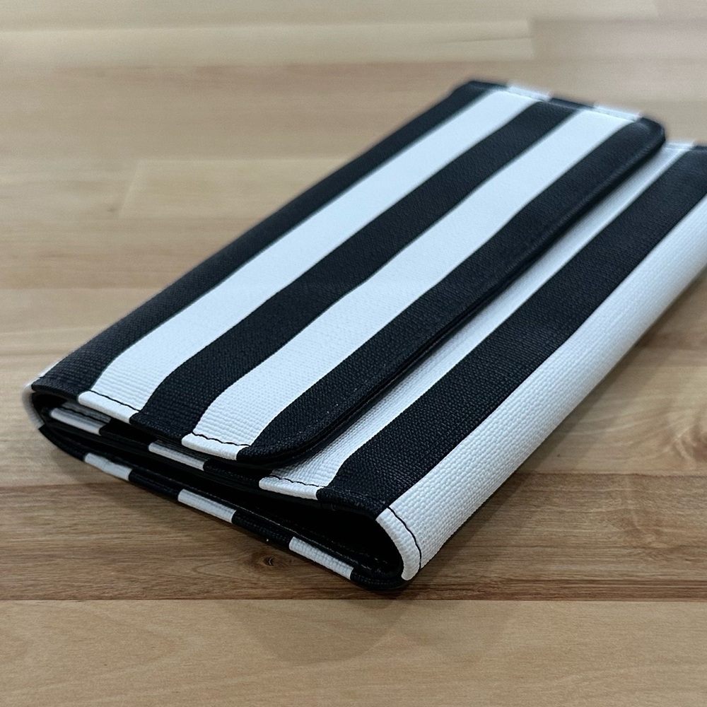 Like New KUT FROM THE KLOTH Black & White Striped Tri-fold Long Wallet - Picture 9 of 15